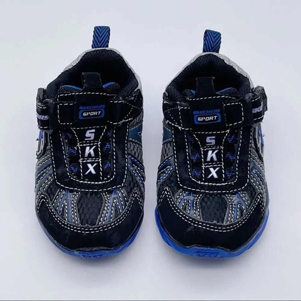 Skechers Sport SKX Black / Blue / Silver Gray Sneakers - Size 5